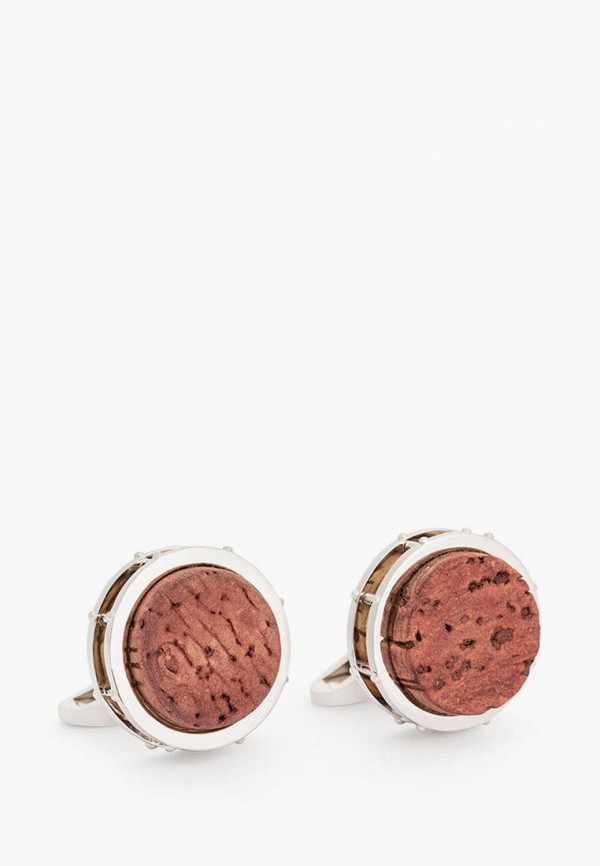 

Запонки Amarin Jewelry, Серебряный, CORK white