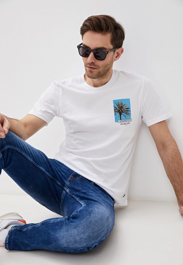 

Футболка Mustang, Белый, Palme Tree Tee