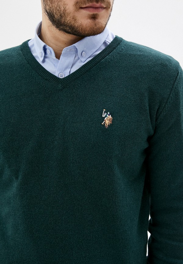 Пуловер U.S. Polo Assn. цвет зеленый  Фото 4
