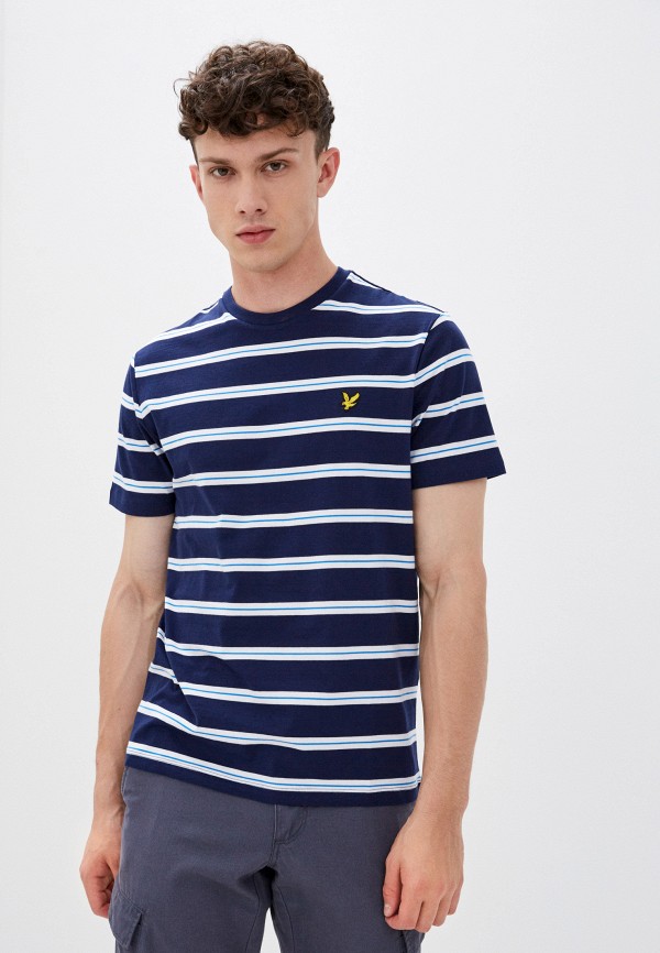 

Футболка Lyle & Scott, Синий, Wide Double Stripe T-Shirt