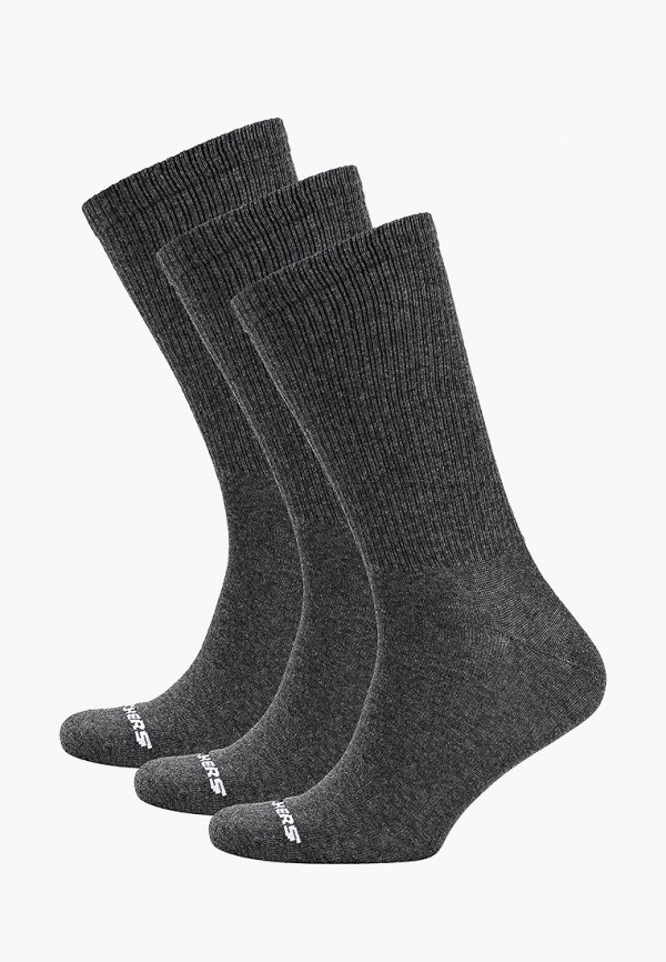 

Носки 3 пары Skechers, Серый, NON TERRY CREW - 2X1 RIB CUFF