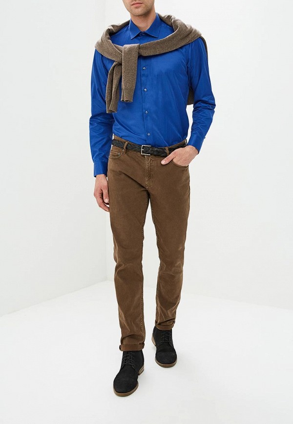 

Рубашка Bawer, Синий, Slim Fit.