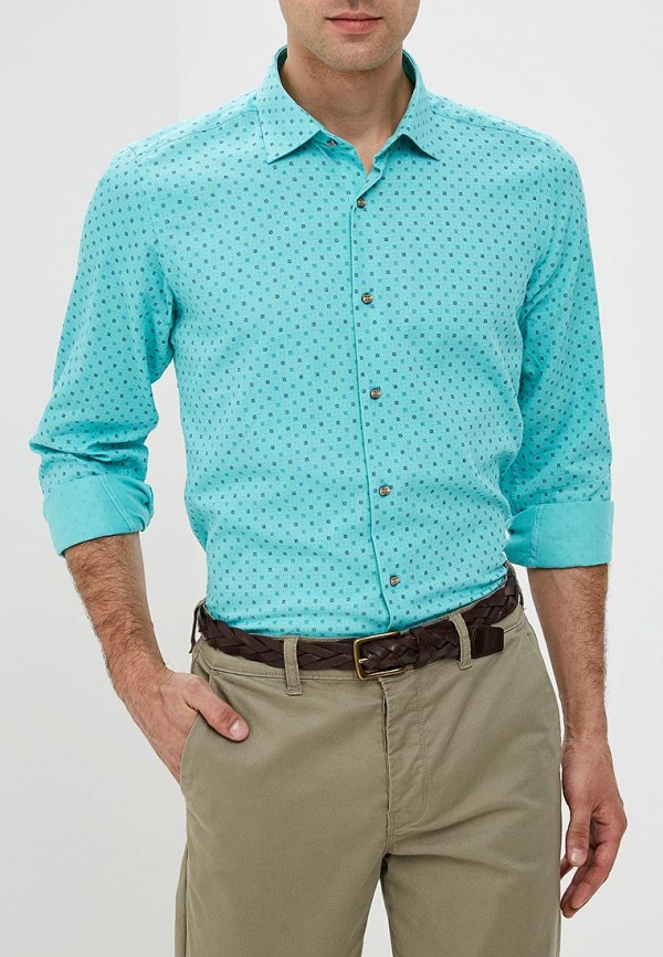 

Рубашка Bawer, Бирюзовый, Slim Fit