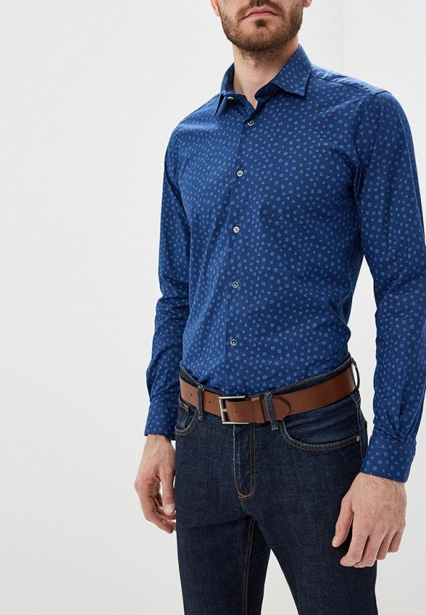 

Рубашка Bawer, Синий, Приталенная (Slim Fit)