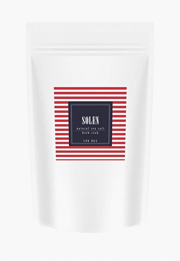 

Соль для ванн Solen, морская натуральная мелкого помола «SOLEN White Lines» FOR MEN, 1000 г, Белый