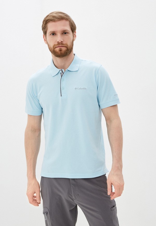 

Поло Columbia, Голубой, Cascade Range™ Solid Polo