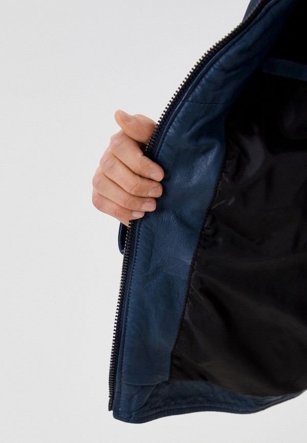 Куртка кожаная Urban Fashion for Men синий, размер 54, фото 4