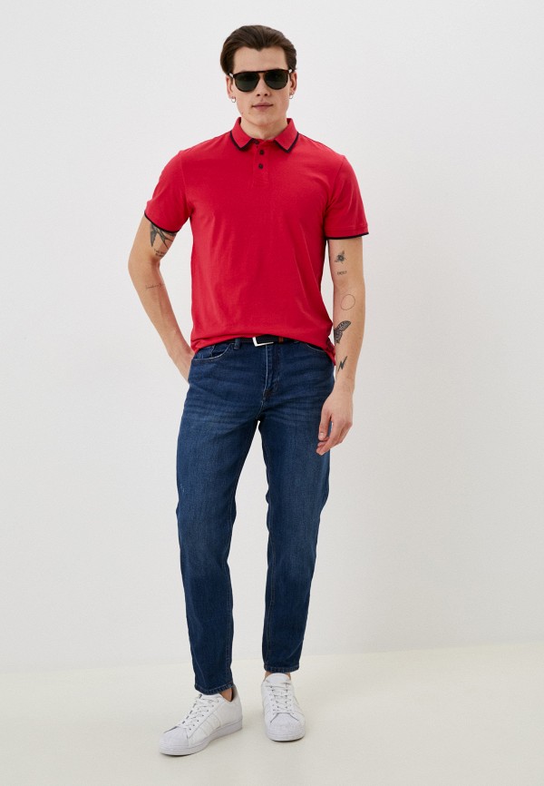 Поло Tom Tailor красный, размер 50, фото 2