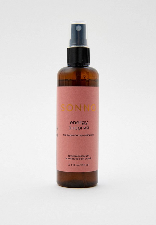 

Спрей ароматический Sonno, Прозрачный, Energy, мандарин, янтарь, 100 мл