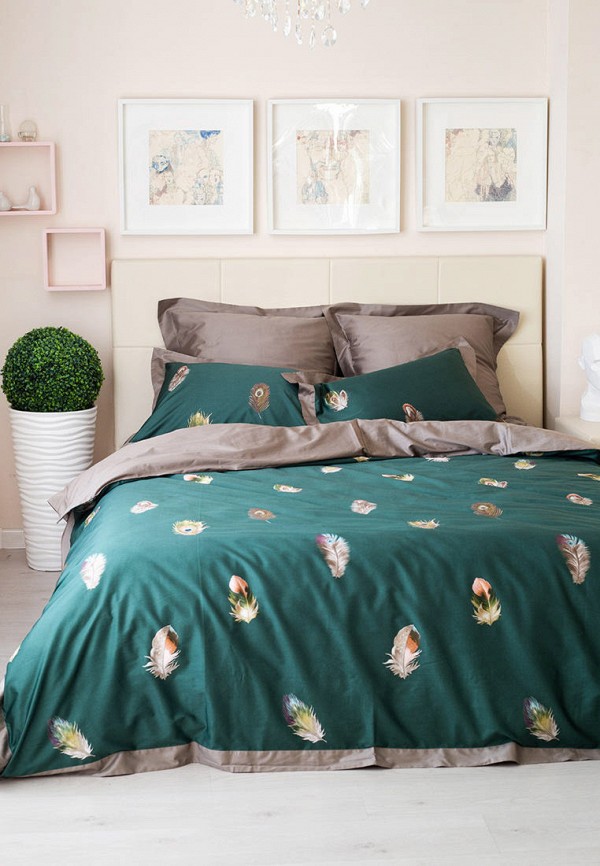 

Постельное белье Евро Bellehome, Зеленый, Калькутта сатин-премимум