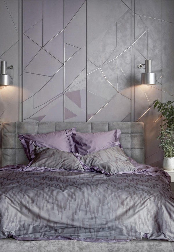 

Постельное белье Евро Bellehome, Фиолетовый, Lamoda Exclusive, Кельн сатин-премимум