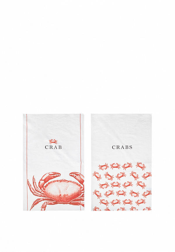 

Набор полотенец кухонных Bellehome, Белый, Crabs 40х70 2 шт. хлопок/лен