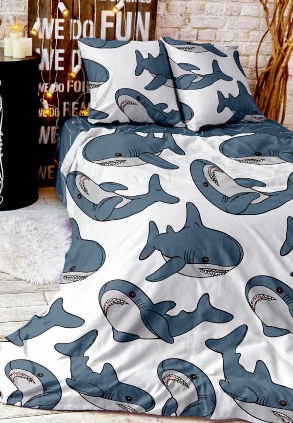 Постельное белье 1,5-спальное Crazy Getup Plush sharks