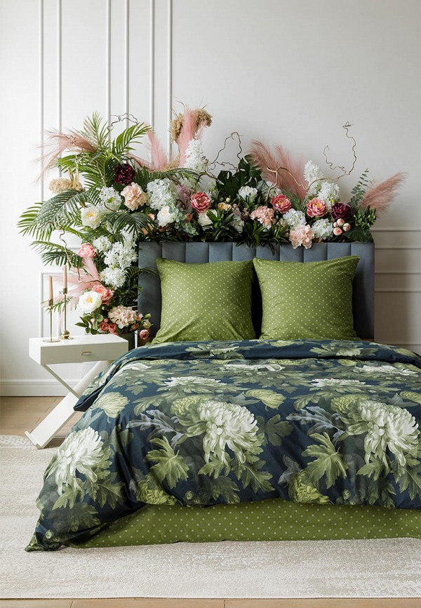 Постельное белье Евро Mia Cara зеленый, размер 00, фото 2