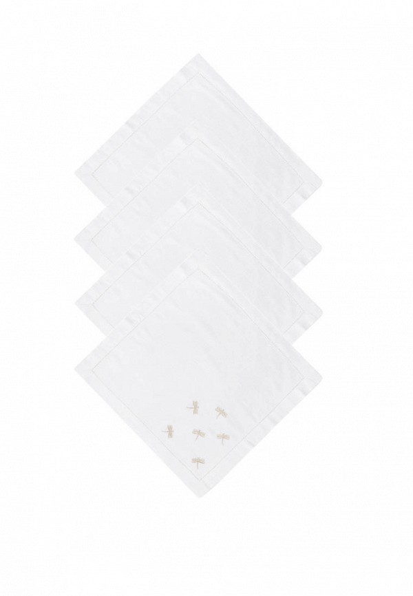 

Комплект салфеток сервировочных Bellehome, Белый, Dragonfly с вышивкой 4 шт. хлопок