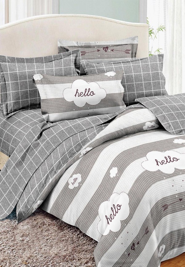 

Постельное белье Евро Cleo Home, Pure Cotton, Серый
