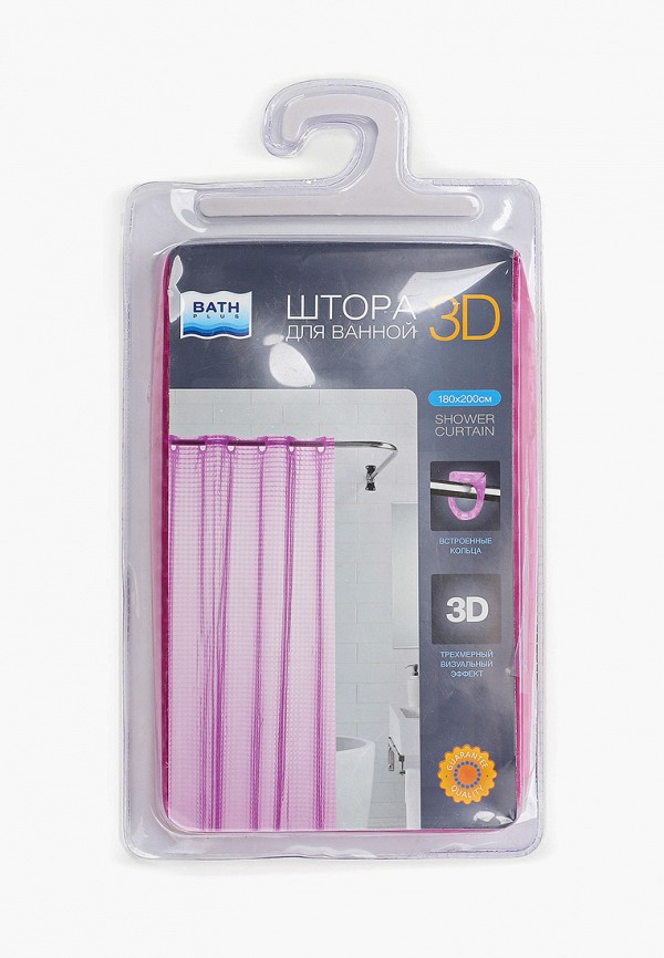 

Штора для ванной Bath plus, Розовый