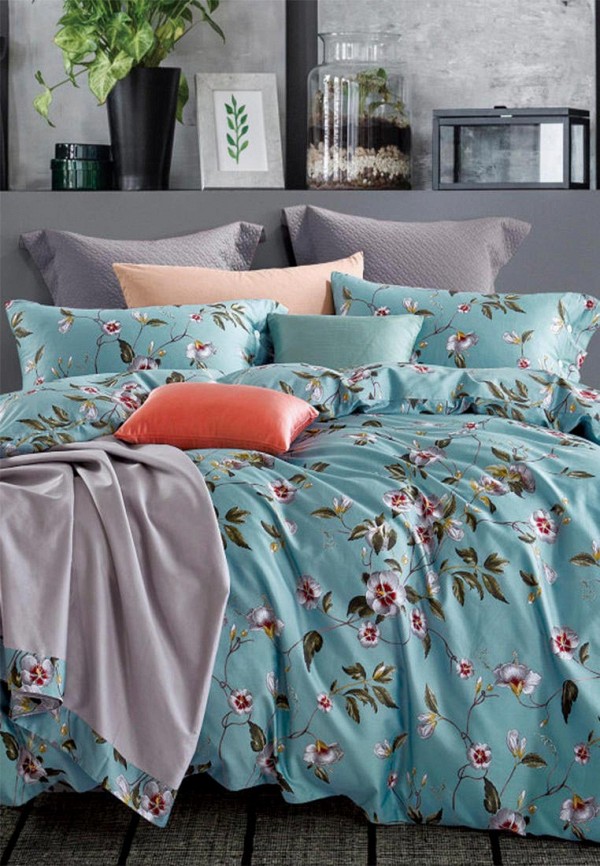 

Постельное белье Евро Bellehome, Голубой, Джульетта