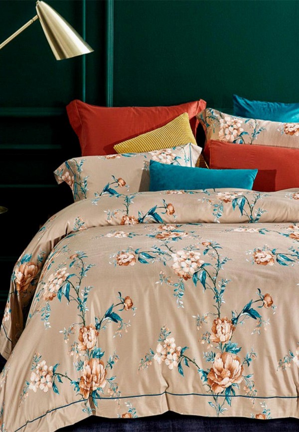 

Постельное белье Евро Bellehome, Бежевый, Кристина