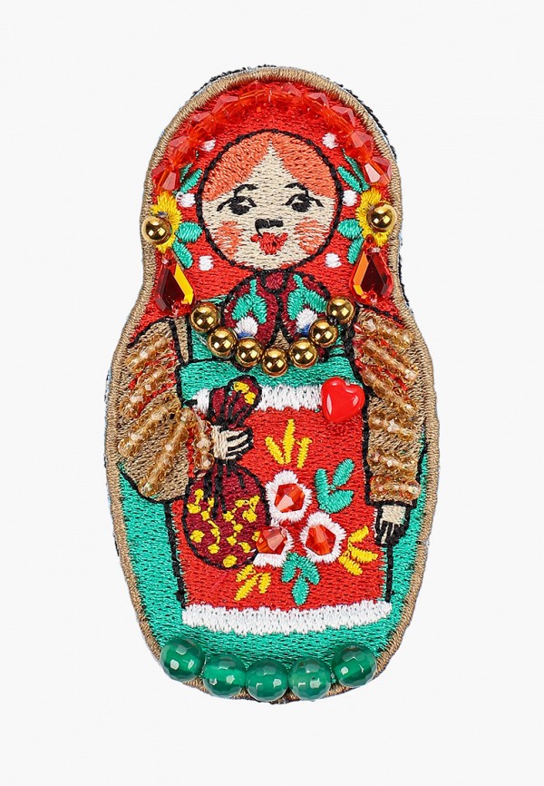 

Брошь Anna Slavutina, Разноцветный, Матрешка