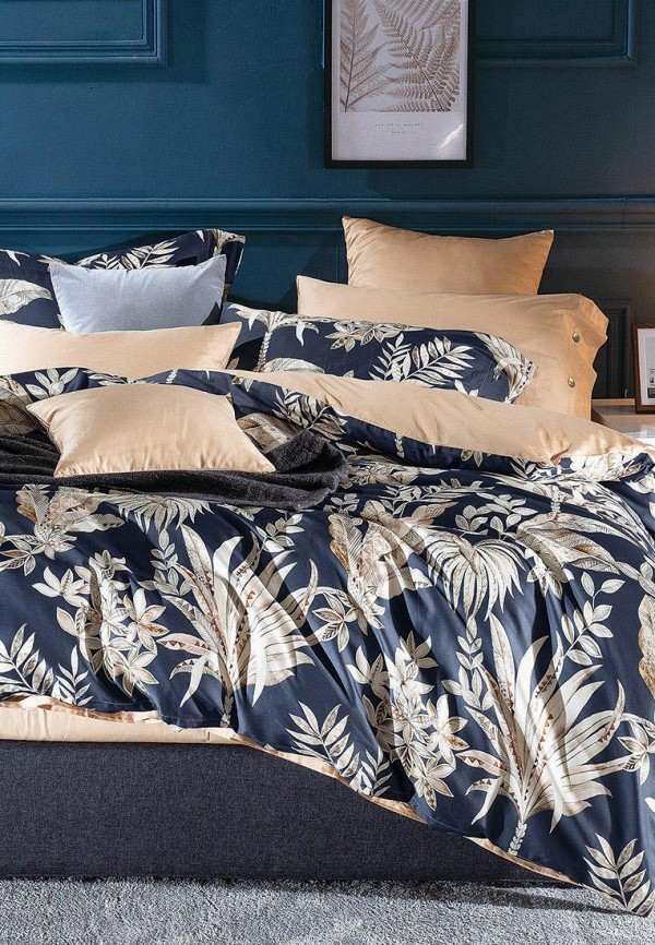 

Постельное белье Евро Bellehome, Синий, Золотая ночь