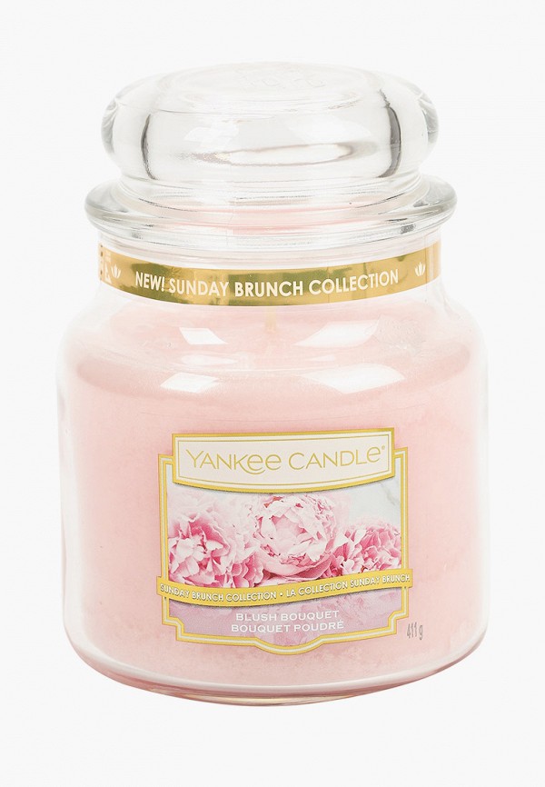 

Свеча ароматическая Yankee Candle, Розовый, средняя в стеклянной банке Пудровый букет Blush Bouquet 411 гр / 65-90 часов