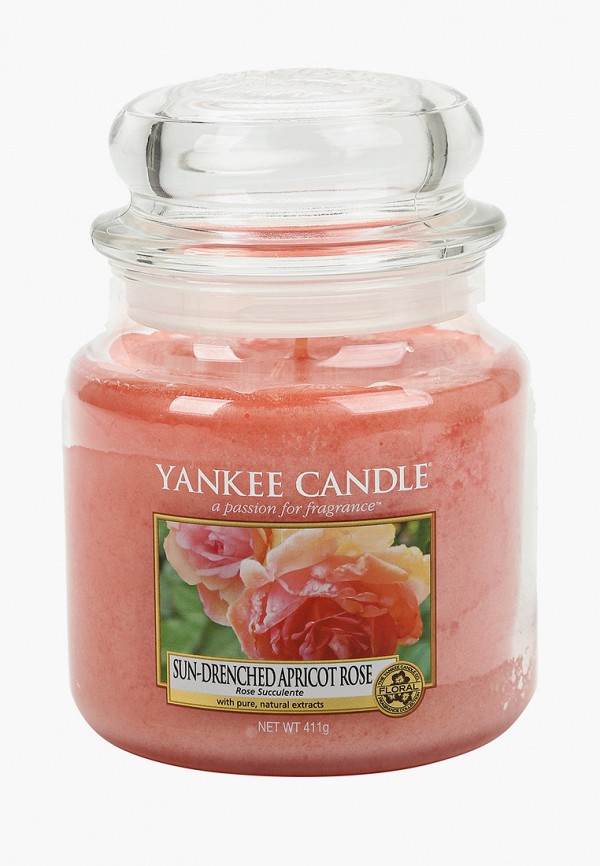 

Свеча ароматическая Yankee Candle, Розовый, средняя в стеклянной банке Солнечная абрикосовая роза Sun-drenched apricot rose 411 гр / 65-90 часов