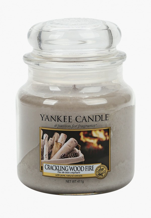 

Свеча ароматическая Yankee Candle, Серый, Crackling Wood Fire 411 гр / 65-90 часов