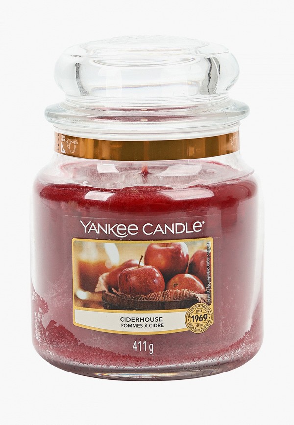 

Свеча ароматическая Yankee Candle, Красный, средняя в стеклянной банке Яблочный сидр Ciderhouse 411 гр / 65-90 часов