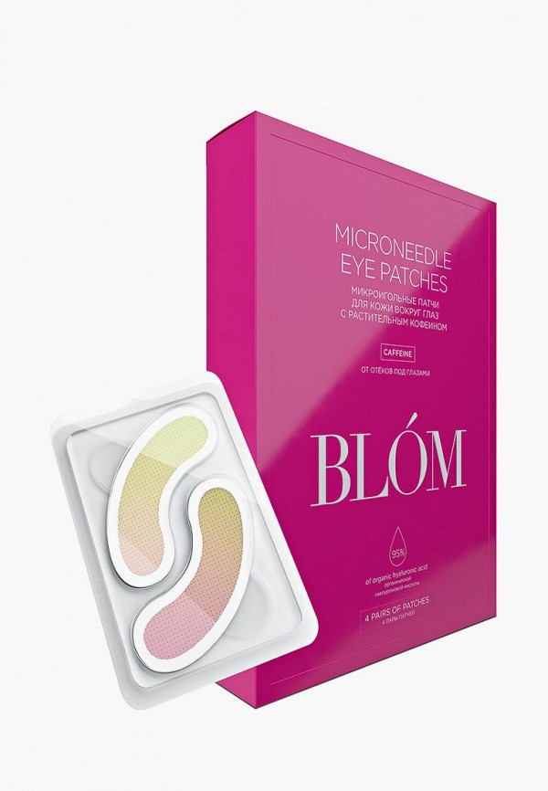 

Патчи для глаз Blom, Разноцветный, Микроигольные с кофеином от отечности, 4 пары
