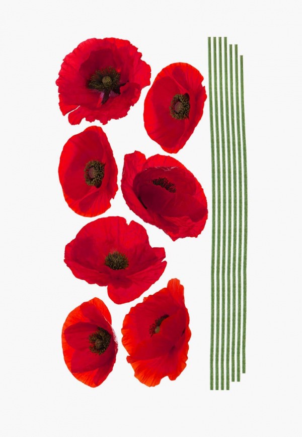 

Наклейка декоративная Galerys, Красный, Маки