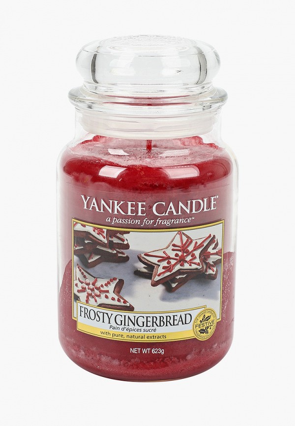 

Свеча ароматическая Yankee Candle, Красный, "Имбирный пряник с глазурью" Frosty Gingerbread 623 гр / 110-150 часов