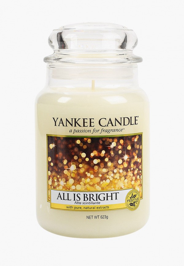 

Свеча ароматическая Yankee Candle, Белый, "Светло и Ярко" All is bright 623 гр / 110-150 часов
