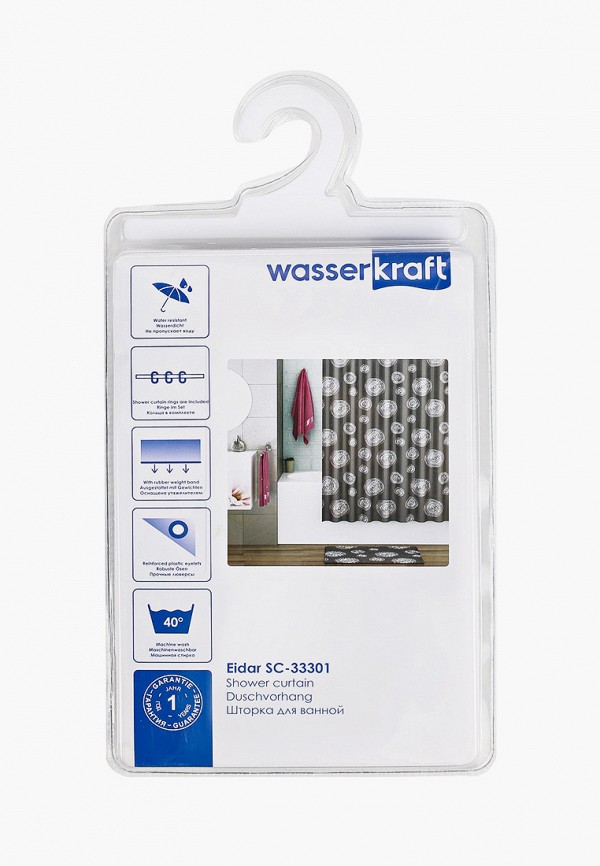 

Штора для ванной Wasserkraft, Серый