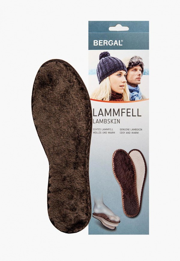 

Стельки Bergal, Коричневый, LAMBSKIN, зимние, антибактериальные
