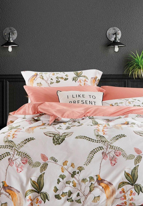 

Постельное белье Евро Bellehome, Белый, Гинкго