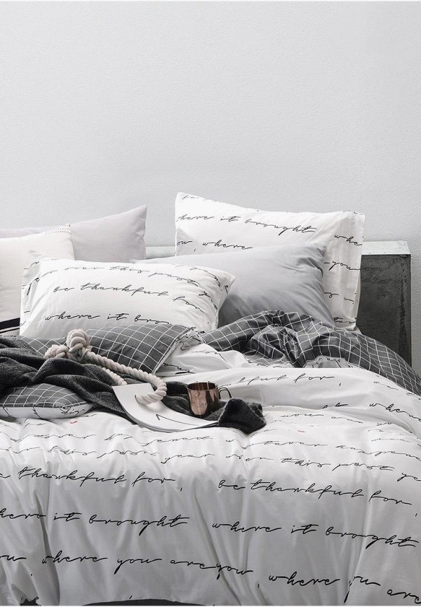 

Постельное белье Евро Bellehome, Белый, Поэтесса