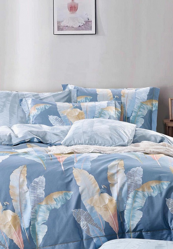 

Постельное белье Евро Bellehome, Синий, Эгрет