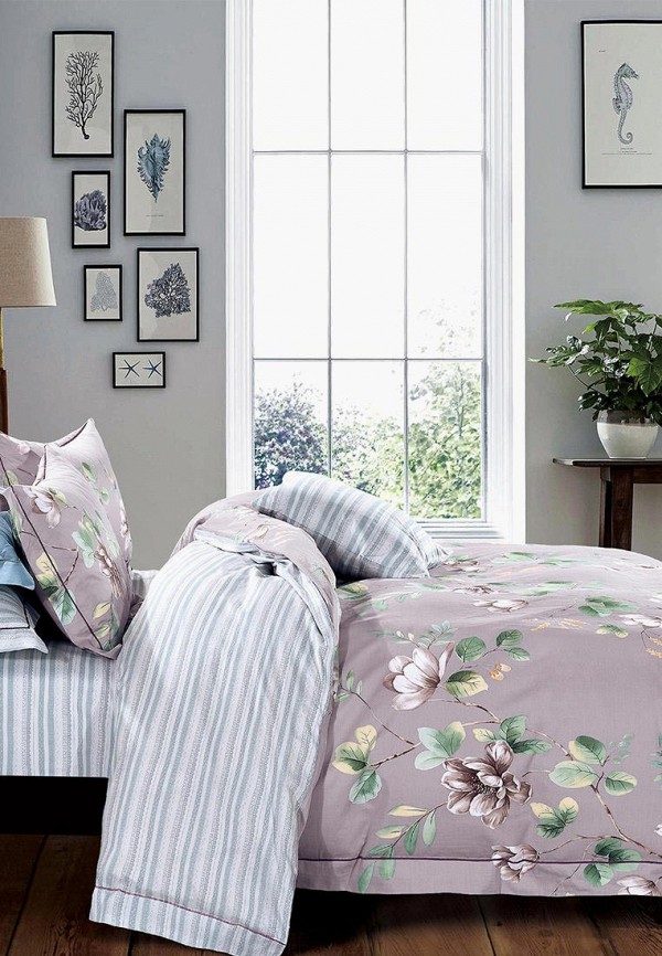 

Постельное белье Евро Bellehome, Серый, Тиана