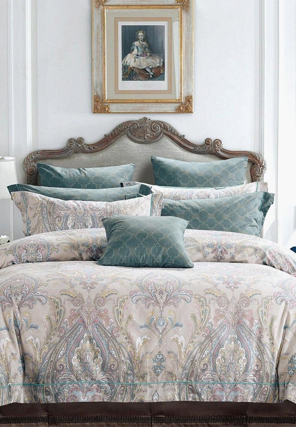 

Постельное белье Евро Bellehome, Бежевый, Эдем
