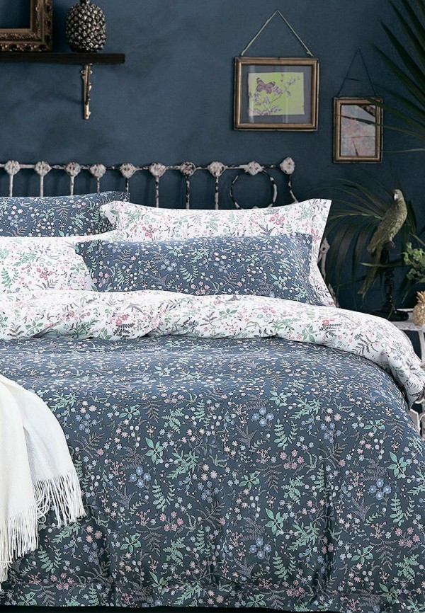 

Постельное белье Евро Bellehome, Синий, Сейза