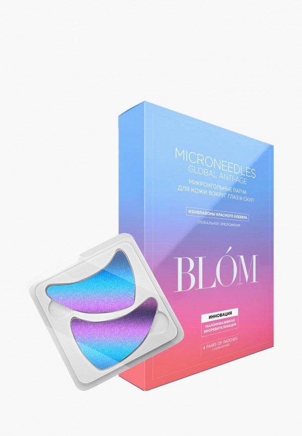 

Патчи для глаз Blom, Разноцветный, Микроигольные BLOM Global Anti - Age с экстрактом красного клевера для омоложения кожи, 4 пары