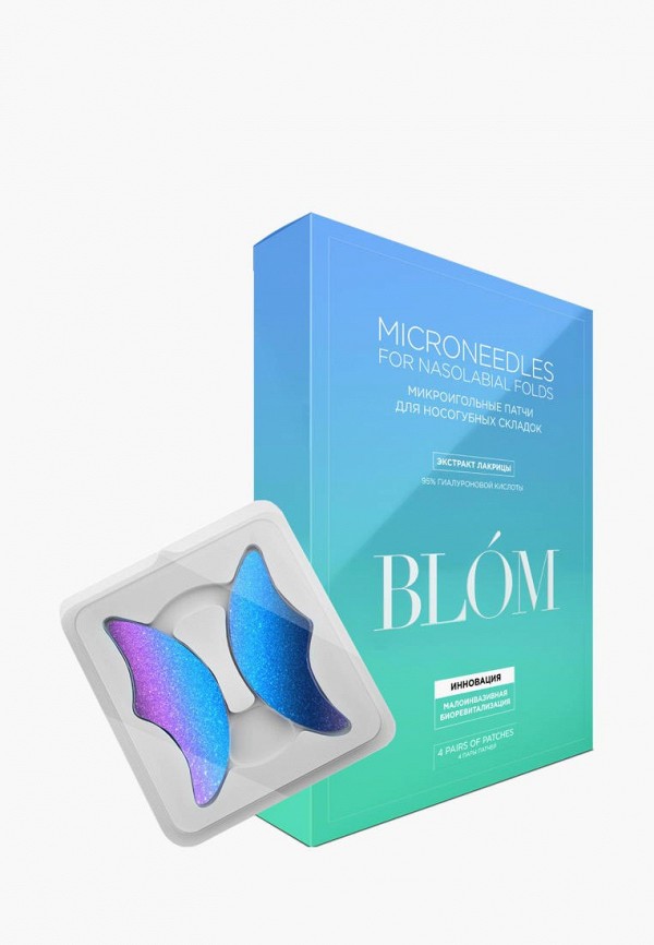 

Патчи для лица Blom, Разноцветный, Микроигольные BLOM с экстрактом лакрицы для носогубных складок, 4 пары