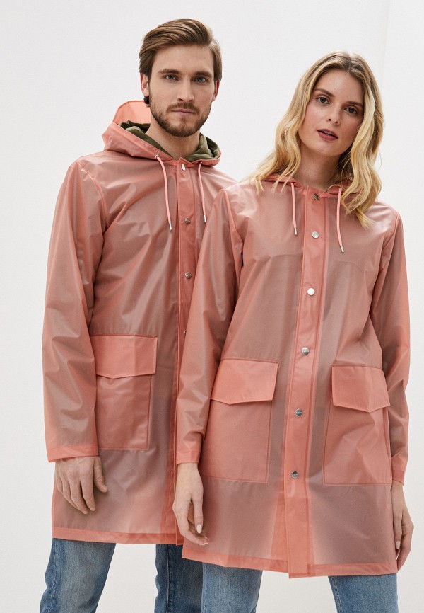 

Плащ Rains, Коралловый, Transparent Hooded Coat