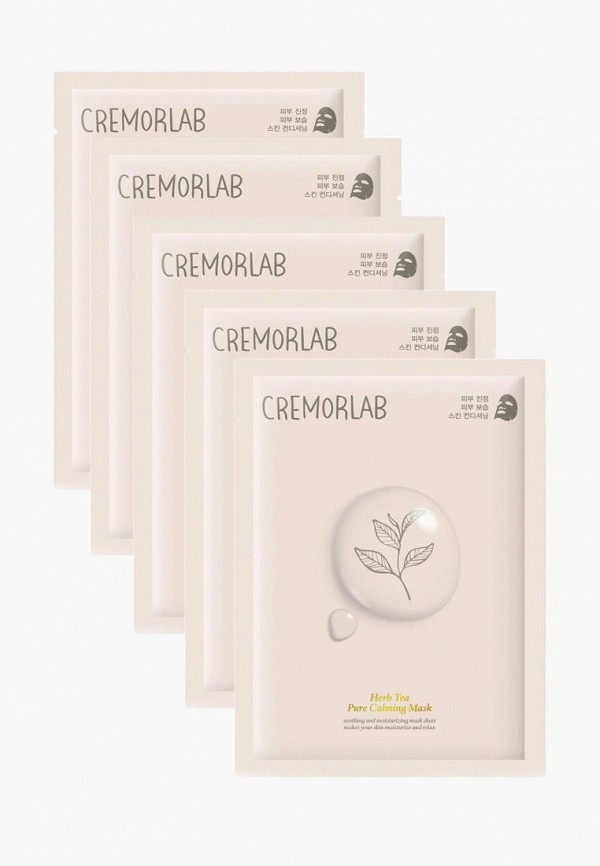 Набор масок для лица Cremorlab успокаивающая, с экстрактами ромашки и чая, 5 шт.