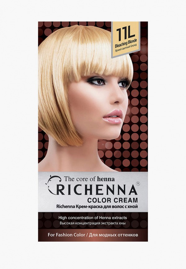 

Краска для волос Richenna, Белый, с хной №11L, Bleaching Blonde