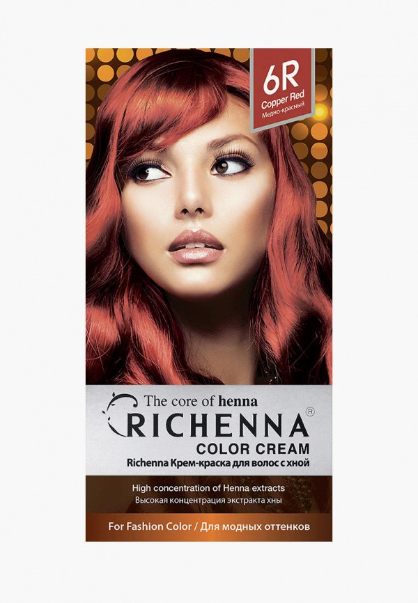 

Краска для волос Richenna, Красный, с хной № 6R, Copper Red