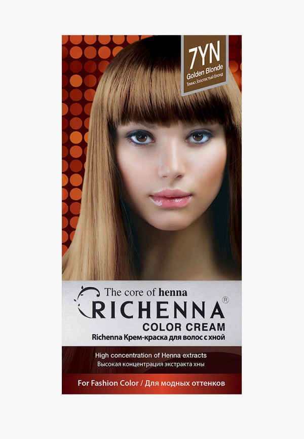 Краска для волос Richenna без аммиака с экстрактом хны № 7YN, Golden Blonde