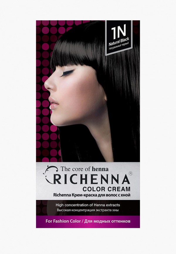 

Краска для волос Richenna, Черный, с хной № 1N, Natural Black