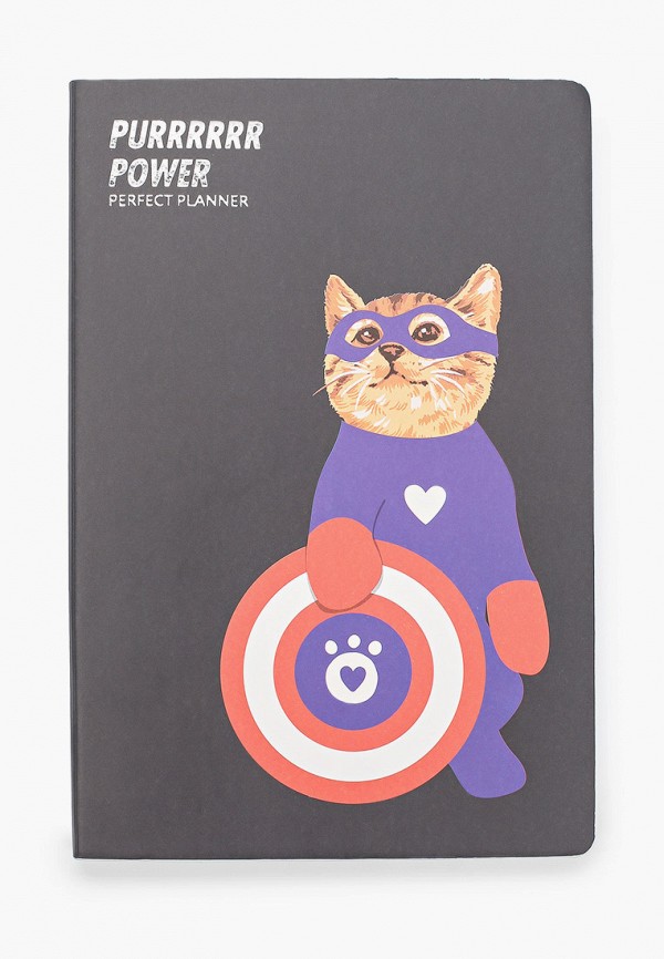 

Ежедневник Zakka, Черный, А5 "Purrr power"